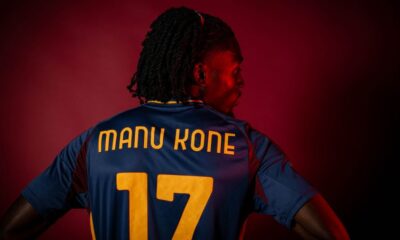 Manu Koné, centrocampista della Roma che piace all'Inter (foto AS Roma)