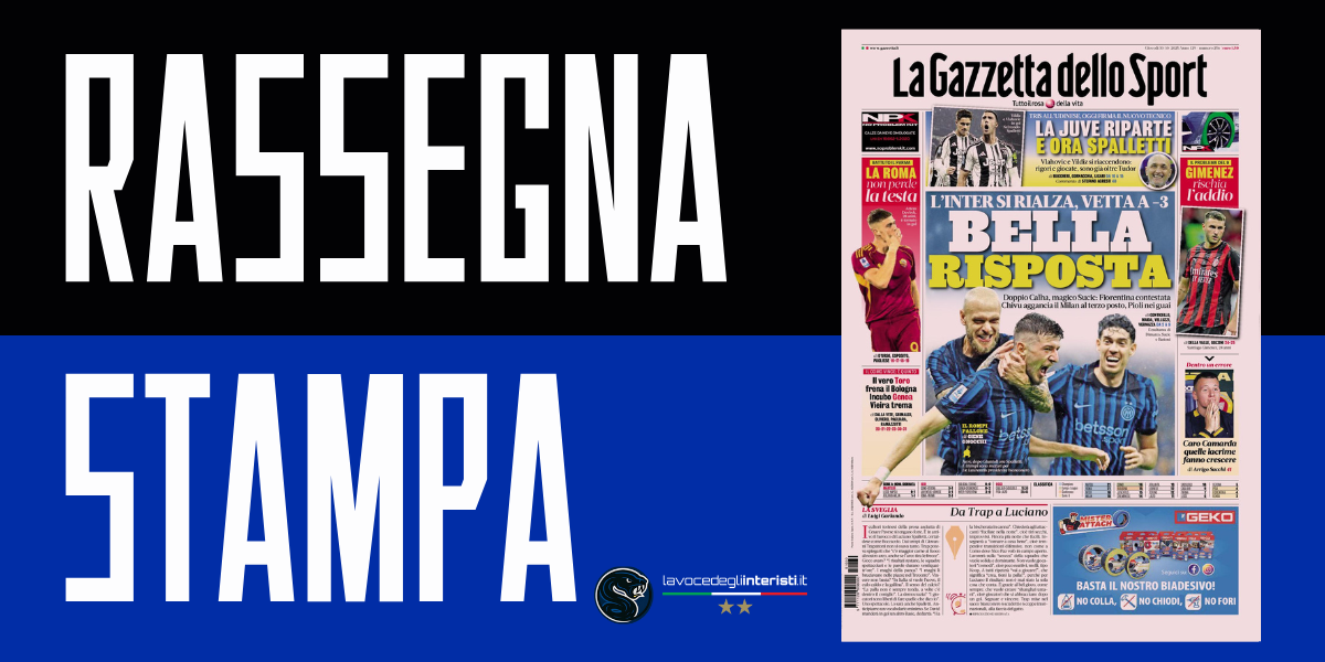Prima pagina de La Gazzetta dello Sport - 30 ottobre 2025