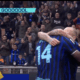 Dimarco e Bonny festeggiano in Inter-Cremonese