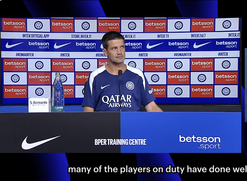 Cristian Chivu, allenatore dell'Inter in conferenza stampa pre Roma-Inter