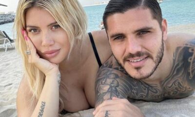 Wanda Nara e Mauro Icardi, quest'ultimo ex attaccante dell'Inter