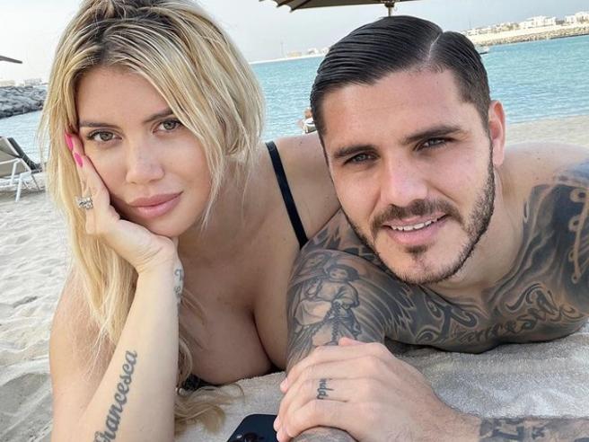 Wanda Nara e Mauro Icardi, quest'ultimo ex attaccante dell'Inter