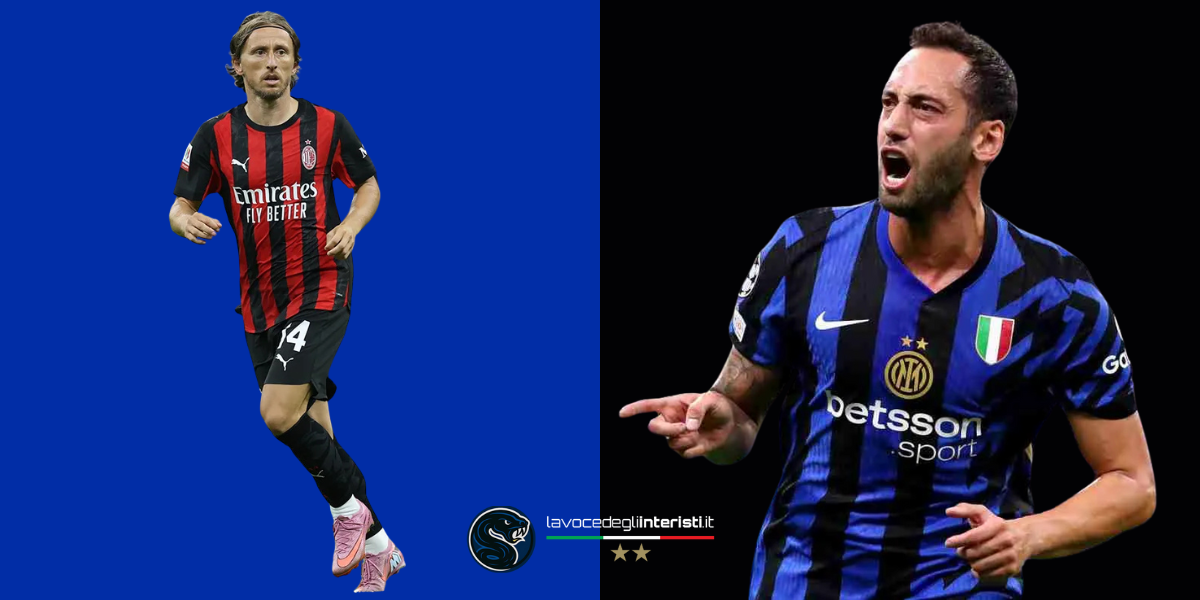 Hakan Çalhanoğlu (Inter) sfida Luka Modric (Milan)