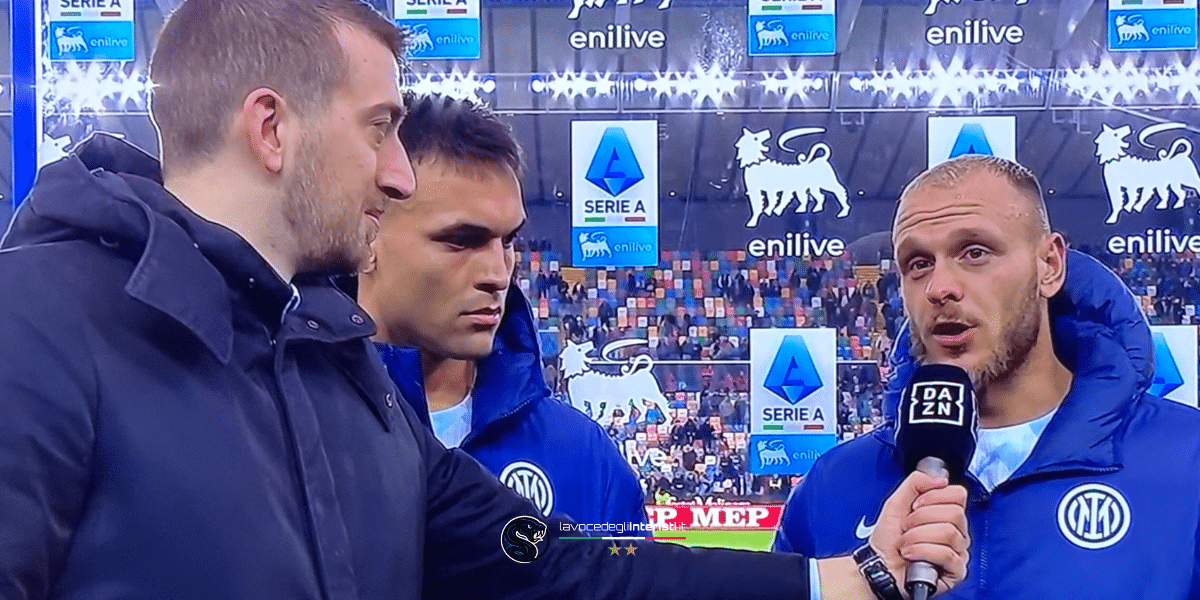 Federico Dimarco e Lautaro Martinez nel post Udinese-Inter